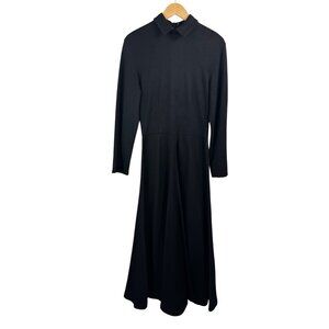 VTG Jane Justin 100% wool A line Dress minimalist dark romantic‎ sz 12